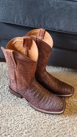 Tony lama caiman hot sale boots square toe