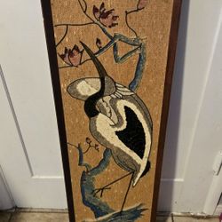 Vintage Crane  Hanging Picture 