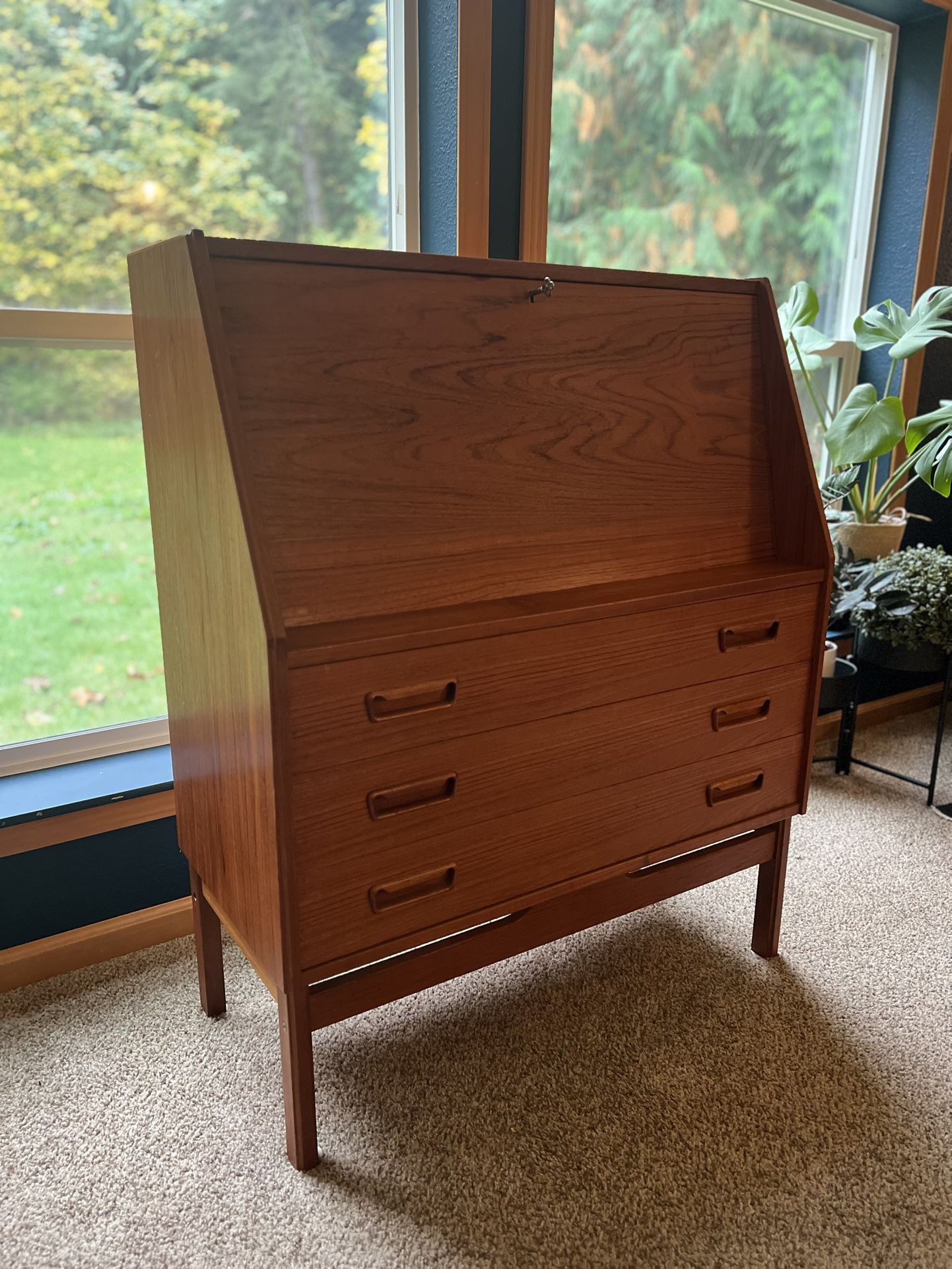 Danish Teak Secretary Desk 