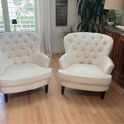 Two Off White Chairs