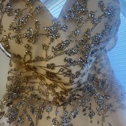 Vestido Largo De Noche  Champagne /gold Size L