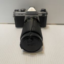 PENTAX K1000 35mm SLR Film Camera & Focal K(contact info removed) 80-200MM Zoom Lens 