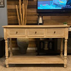 Rustic Console Table With 3 Drawers