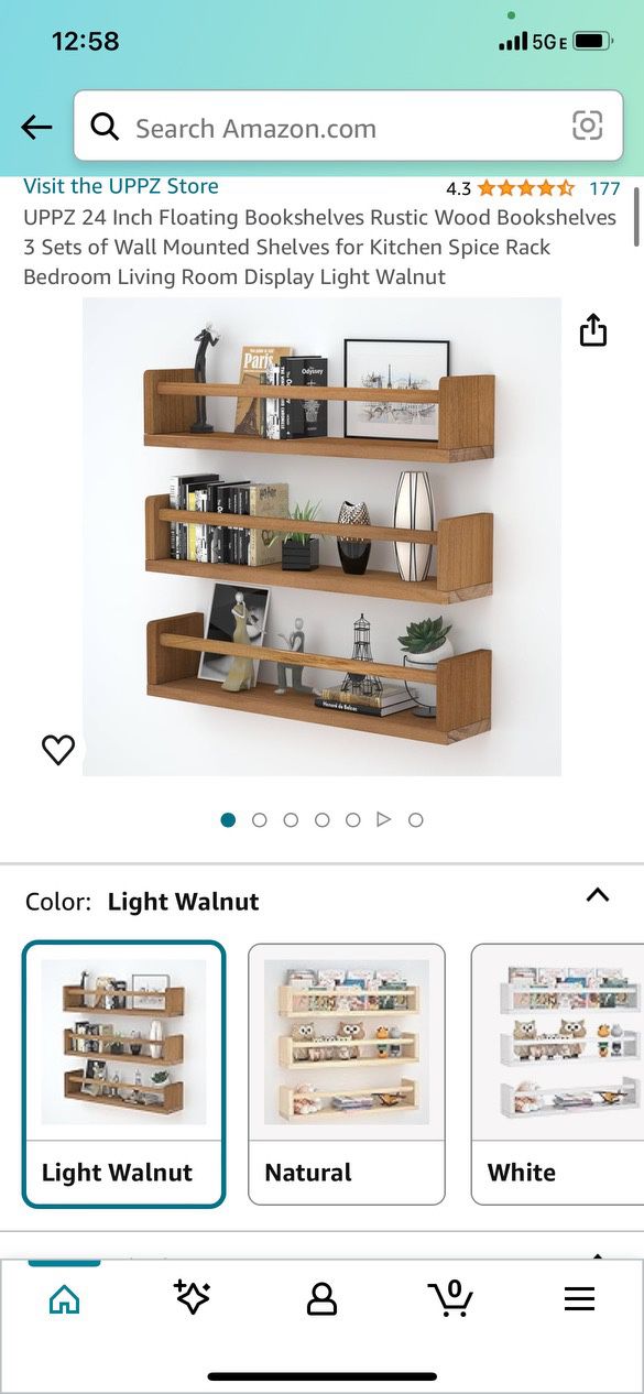 24 Inch Floating Bookshelves Rustic Wood Bookshelves 3 Sets of Wall Mounted Shelves