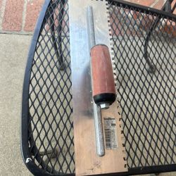 MARSHALLTOWN 1/4 x 1/4 x 1/4 Two-Sided Square Notched Trowel, USA Made 16x4 Inch Riveted Tiling Trowel, 710SD