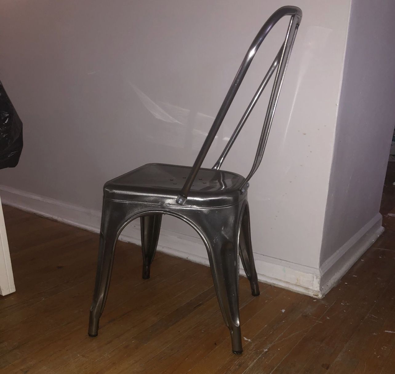 4 gunmetal stackable Chairs