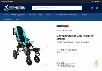 Convaid Cruiser CX12 Special Needs Adaptive Stroller – $550 OBO