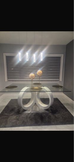 Modern Glass Top Dining Table