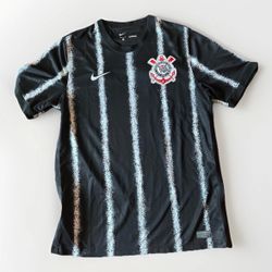 Nike S.C. Corinthians Paulista 2021/22 Stadium Away Black Jersey Brian 18 Sz Lrg