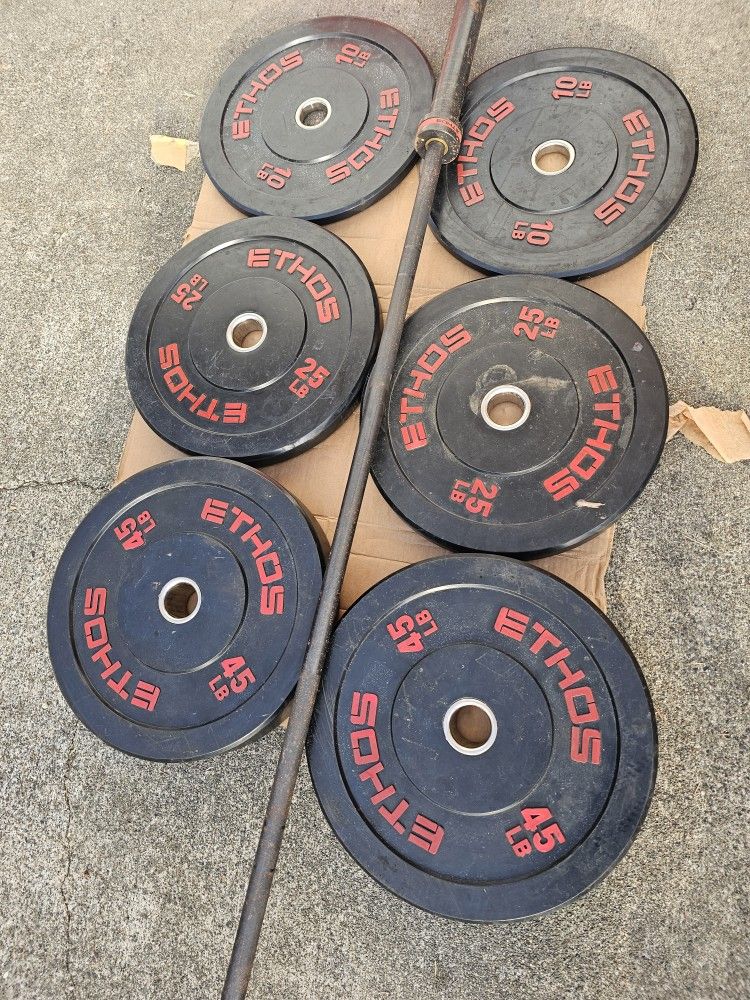 Bumper Plates And Barbell