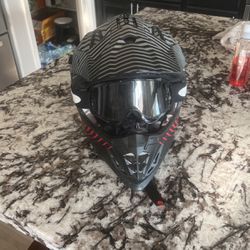 Dirtbike Helmet And Goggles