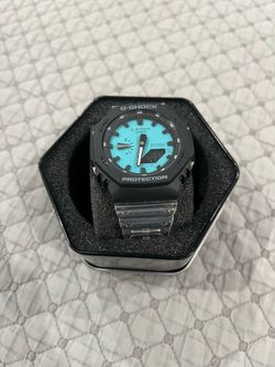 custom clear blue and black gshock
