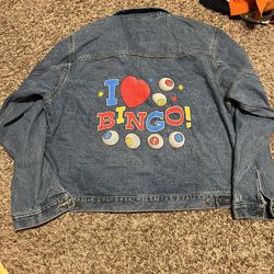 I Love Bingo Jean Jacket 2xl