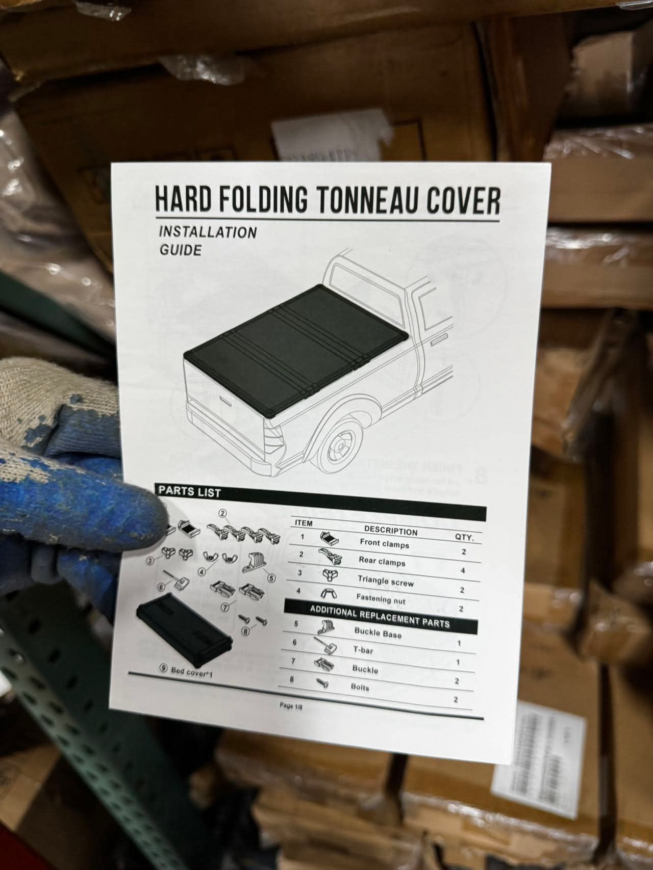 Hard Folding Truck Bed Tonneau Cover Compatible with Toyota Tacoma 2016-2025 5 ft Short Box w/or w/o Deck Rail System, Tri Fold Style