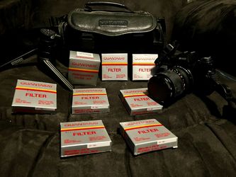 Ricoh KR-5 Super ii SLR Film Camera with all Accessories Shown 