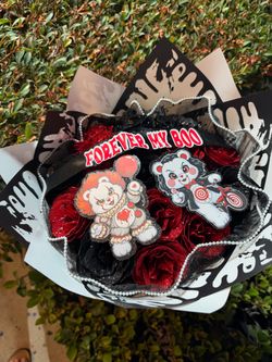 Spooky bouquet artificial roses ramo Buchon Halloween