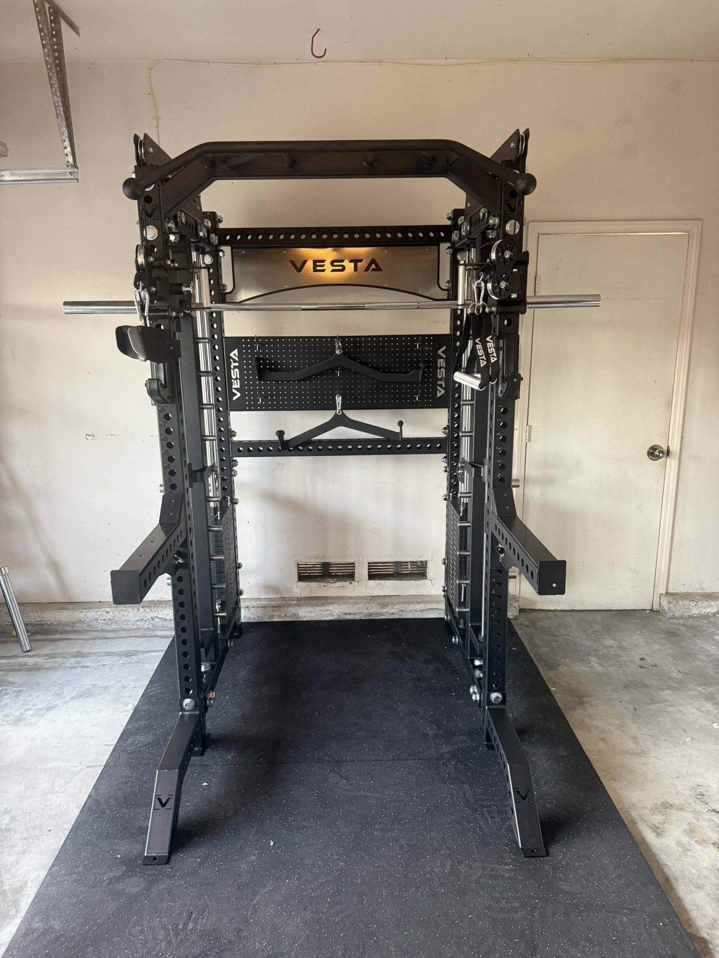PRO SERIES Ultimate 3-1 Half Rack Functional Trainer w/Smith Machine Bar | 400lb Stack | Gym Equipment | Fitness | Commercial | Squat Rack 