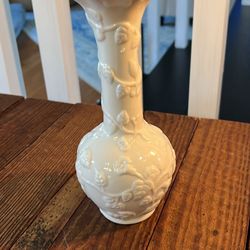 Vintage Belleek Pottery porcelain Grapevine bud vase