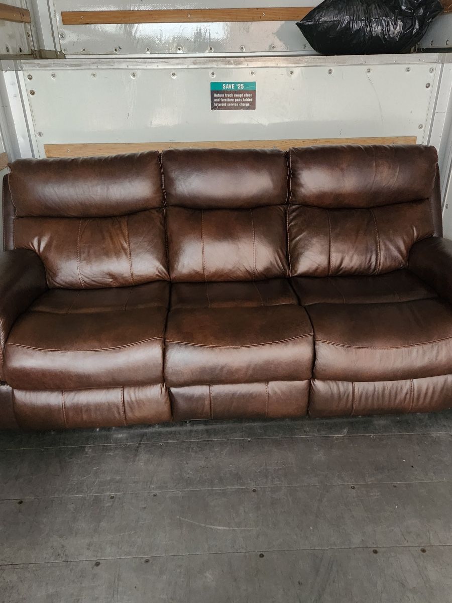 Brown Soft Leather Couch 