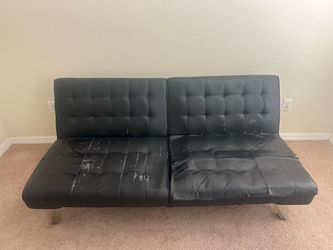 DHP Emily Black Futon Sofa Bed – Converts to Bed