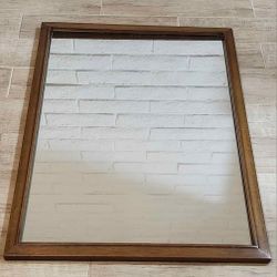 Mid-Century Big Wood Mirror