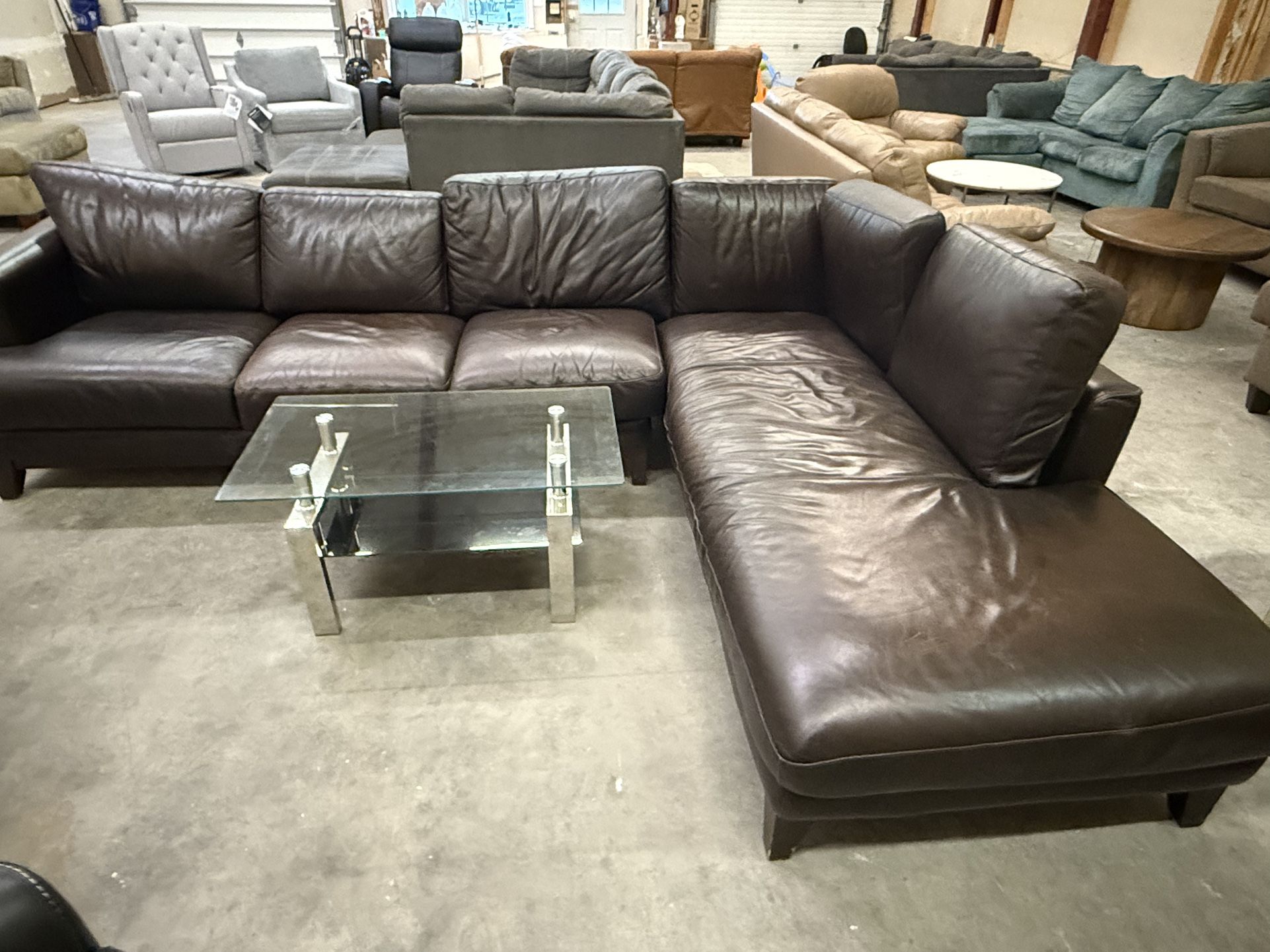 *Free Delivery* Leather Sectional Couch High End
