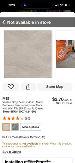 MSI Yardan Gray 24 in. × 48 in. Matte Porcelain Sandstone Look Floor and Wall Tile (15.32 sq. ft./Case)