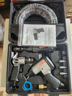 Craftsman 3-Piece Pneumatic Air Tool Kit Impact Wrench Ratchet Air Hammer w/ Case