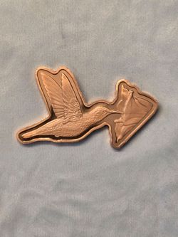 Copper Hummingbird and Flower Art Bar
