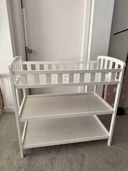 Dream On Me Emily Changing Table with Two Storage Shelves, White