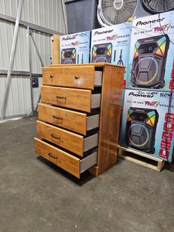 5-Drawer Tall Wooden Dresser
