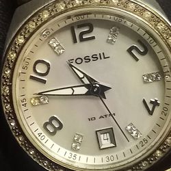 Fossil AM-4183 Women's Stainless Steel Watch with Mother of Pearl Face