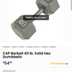 40lb Solid hex dumbbell