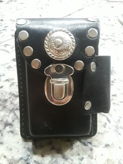 Leather Cigarette Case and Lighter Holder