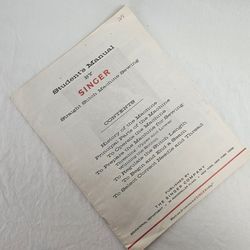 1964 SINGER STUDENT'S MANUAL - STRAIGHT STITCH MACHINE SEWING