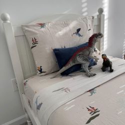 Pottery Barn classic white twin bed (frame only)