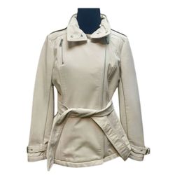 LIKE NEW! Kenneth Cole Belted Cream Jacket 