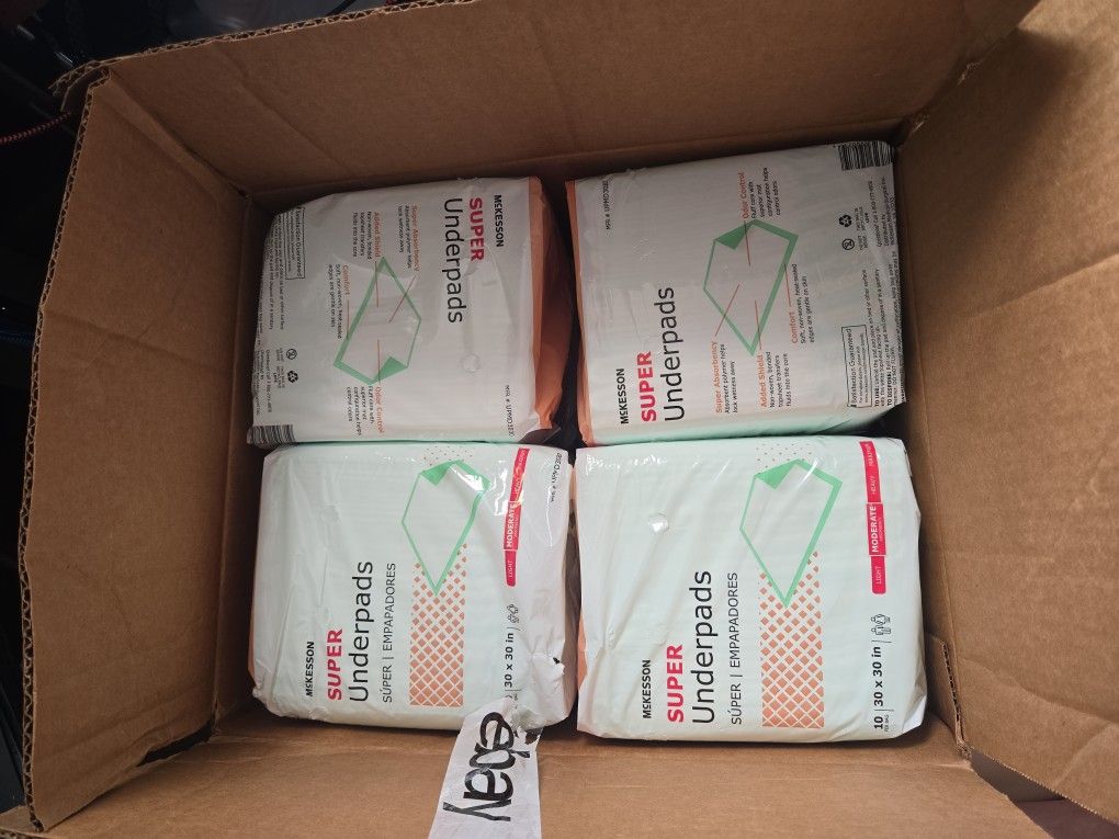 McKesson Super Underpads 30" x 30" – 8 Packs (80 Total)