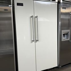 Viking 48”Wide Built In Gloss White Side By Side Refrigerator 