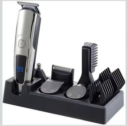 6-in-1 Electric Beard Trimmer Kit, Cordless Hair Clippers for Men Rechargeable, Waterproof Mens Groo