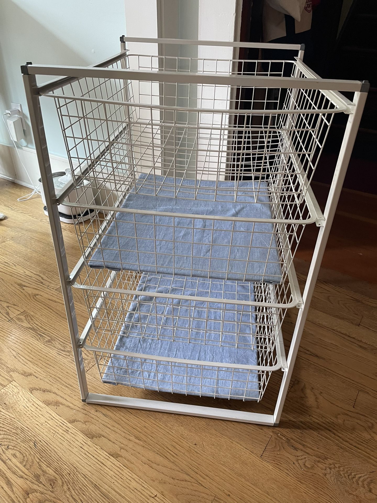 4 Drawer Metal Organizer White Utility Storage