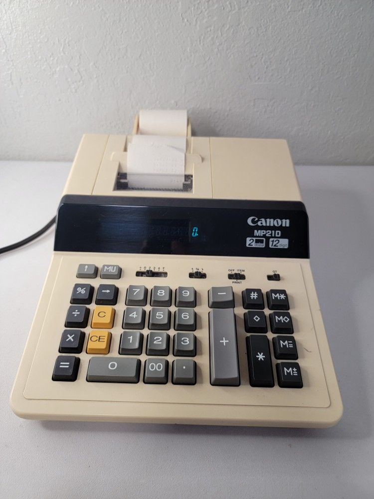 Vintage Canon Desktop MP21D III DIGIT Printing Calculator Adding Machine