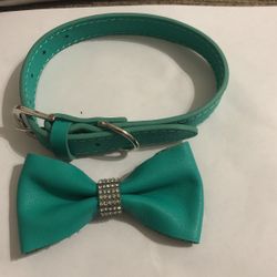 Dog Collar With Bow Tie And Bag Size XS-M