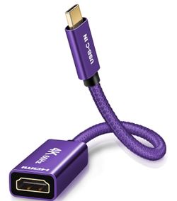 Adaptador USB C a HDMI, 4K a 60Hz USB-C macho a HDMI hembra (compatible con Thunderbolt 3) para MacBook 2016/2017/2018/2020, MacBook Air, iPad, Micros