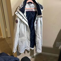 🧥 Tommy Hilfiger White Winter Jacket (M)