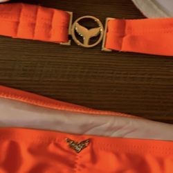 NWOT Sexy Neon Orange Whale logo bikini set 