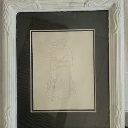 August Rodin 1936 Drawing Certified& Stamped