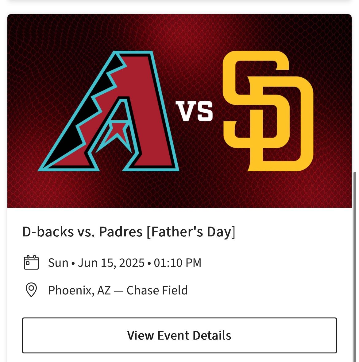 Padres vs Dbacks