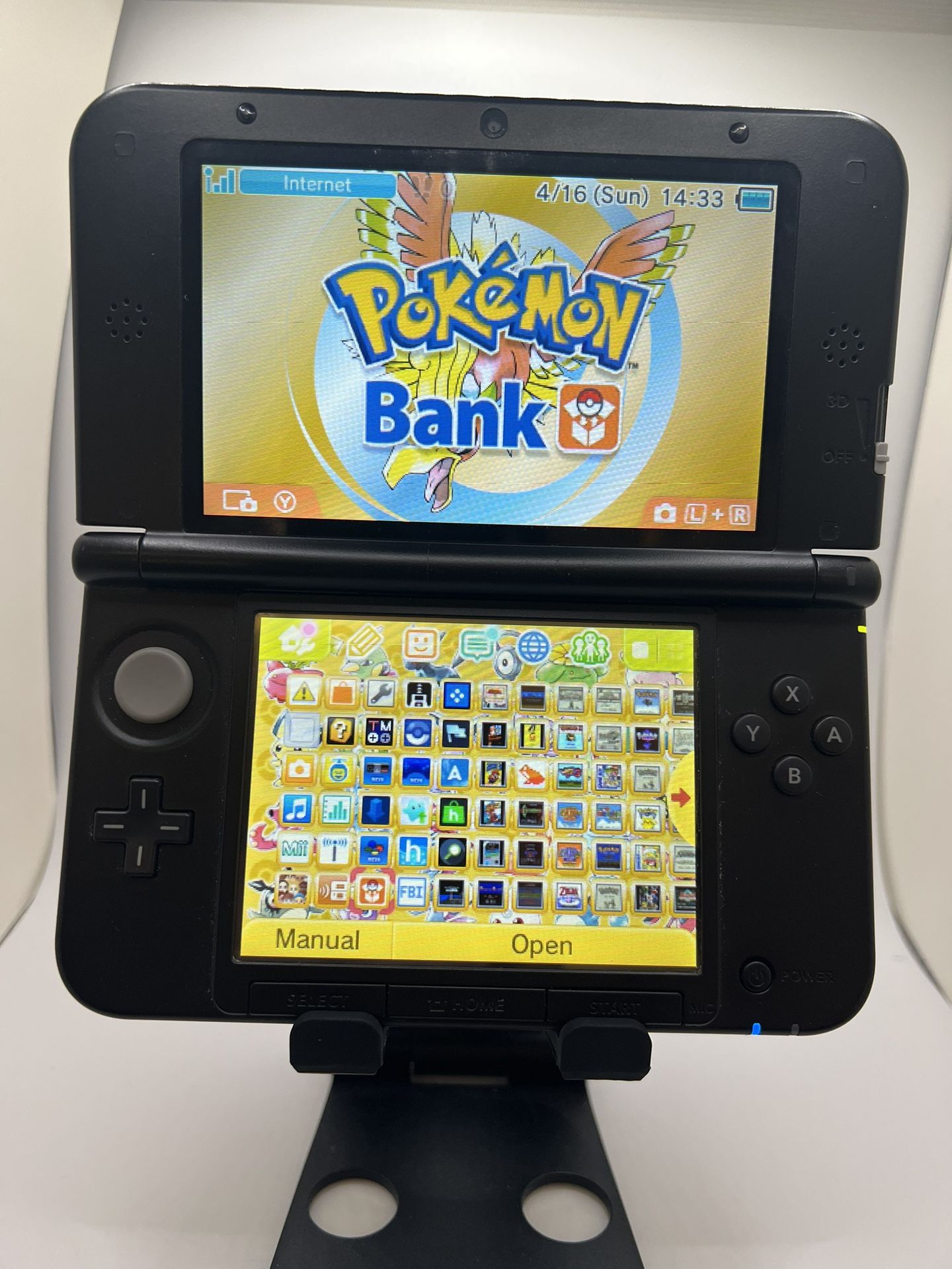 Nintendo 3DS XL (Black) w/ 128GB Bundle + Pokemon Bank, hShop, & More!