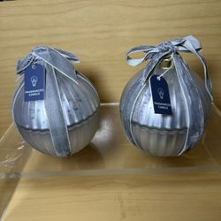 CHRISTMAS  🎄  GLASS  ORNAMENT  CANDLE 🕯️ 